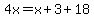 4x=x%2B3%2B18