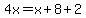 4x=x%2B8%2B2