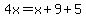 4x=x%2B9%2B5