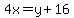 4x=y%2B16