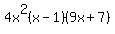 4x%5E2%28x-1%29%289x%2B7%29
