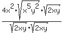 4x%5E2%2Asqrt%28x%5E5y%5E2%29%2Asqrt%282xy%29%2F%28sqrt%282xy%29%2Asqrt%282xy%29%29