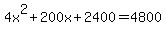 4x%5E2%2B200x%2B2400+=+4800