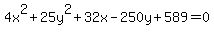 4x%5E2%2B25y%5E2%2B32x-250y%2B589=0
