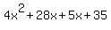 4x%5E2%2B28x%2B5x%2B35