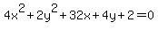 4x%5E2%2B2y%5E2%2B32x%2B4y%2B2=0
