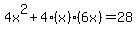 4x%5E2%2B4%28x%29%286x%29=28