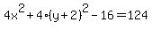 4x%5E2%2B4%28y%2B2%29%5E2-16=124