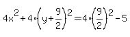 4x%5E2%2B4%28y%2B9%2F2%29%5E2=4%289%2F2%29%5E2-5