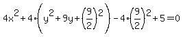 4x%5E2%2B4%28y%5E2%2B9y%2B%289%2F2%29%5E2%29-4%289%2F2%29%5E2%2B5=0