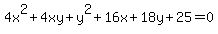4x%5E2%2B4xy%2By%5E2%2B16x%2B18y%2B25+=+0