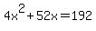 4x%5E2%2B52x+=+192