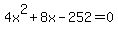 4x%5E2%2B8x-252=0