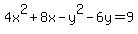 4x%5E2%2B8x-y%5E2-6y=9