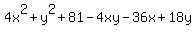 4x%5E2%2By%5E2%2B81-4xy-36x%2B18y