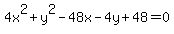 4x%5E2%2By%5E2-48x-4y%2B48=+0