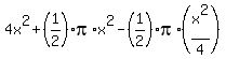 4x%5E2+%2B+%281%2F2%29%2Api%2Ax%5E2+-+%281%2F2%29%2Api%2A%28x%5E2%2F4%29
