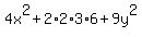4x%5E2+%2B+2%2A2%2A3%2A6+%2B+9y%5E2