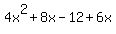 4x%5E2+%2B+8x+-12+%2B+6x