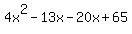 4x%5E2-13x-20x%2B65