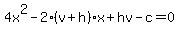 4x%5E2-2%28v%2Bh%29x%2Bhv-c=0