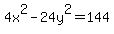 4x%5E2-24y%5E2+=+144