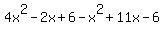 4x%5E2-2x%2B6-x%5E2%2B11x-6