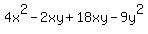 4x%5E2-2xy%2B18xy-9y%5E2
