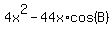 4x%5E2-44x%2Acos%28B%29