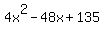4x%5E2-48x%2B135