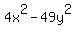 4x%5E2-49y%5E2