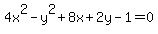 4x%5E2-y%5E2%2B8x%2B2y-1=0