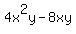 4x%5E2y-8xy