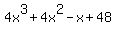 4x%5E3%2B4x%5E2-x%2B48