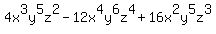 4x%5E3y%5E5z%5E2-12x%5E4y%5E6z%5E4%2B16x%5E2y%5E5z%5E3