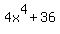 4x%5E4%2B36