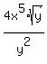 4x%5E5%2Asqrt%28y%29%2Fy%5E2