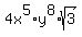 4x%5E5%2Ay%5E8%2Asqrt%283%29
