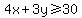 4x+%2B+3y+%3E=+30