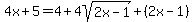 4x+%2B+5+=+4+%2B+4sqrt%282x+-+1%29+%2B+%282x+-+1%29