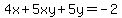 4x+%2B+5xy%2B5y=+-2