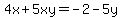 4x+%2B+5xy=+-2-5y