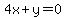 4x+%2B+y+=+0