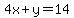4x+%2B+y+=+14