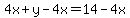 4x+%2B+y+-+4x+=+14+-+4x