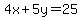 4x+%2B5y=25