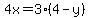 4x+=+3%284-y%29