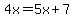 4x+=+5x%2B7