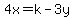 4x+=+k-3y