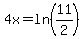 4x+=+ln%2811%2F2%29